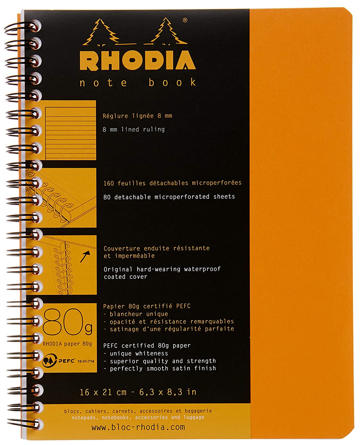 Rhodia A5 5/5 Square Grid Yellow 80 Sheet Paper Note Pad Art Maths Design  Book